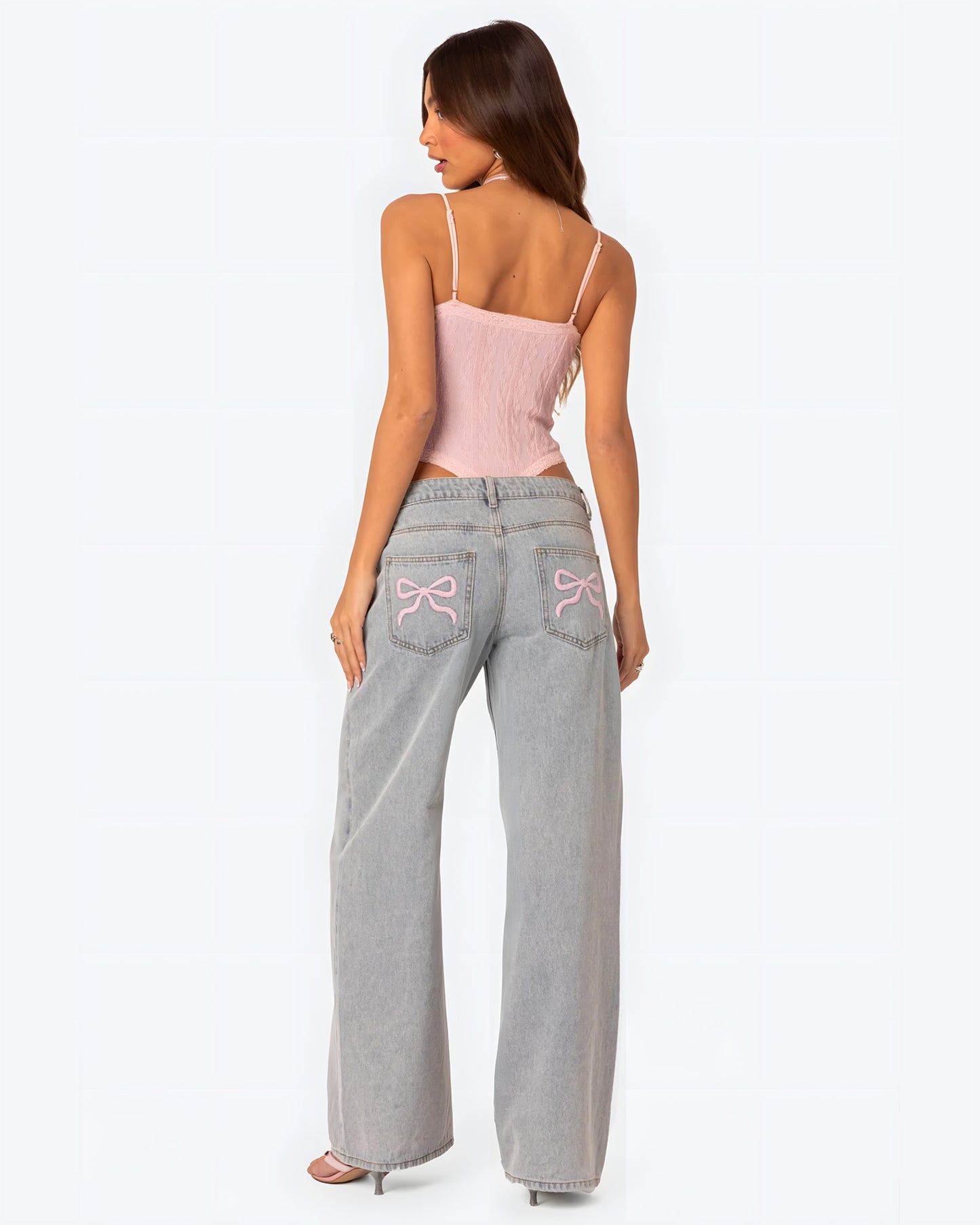 Bow Pocket Relaxed Jeans