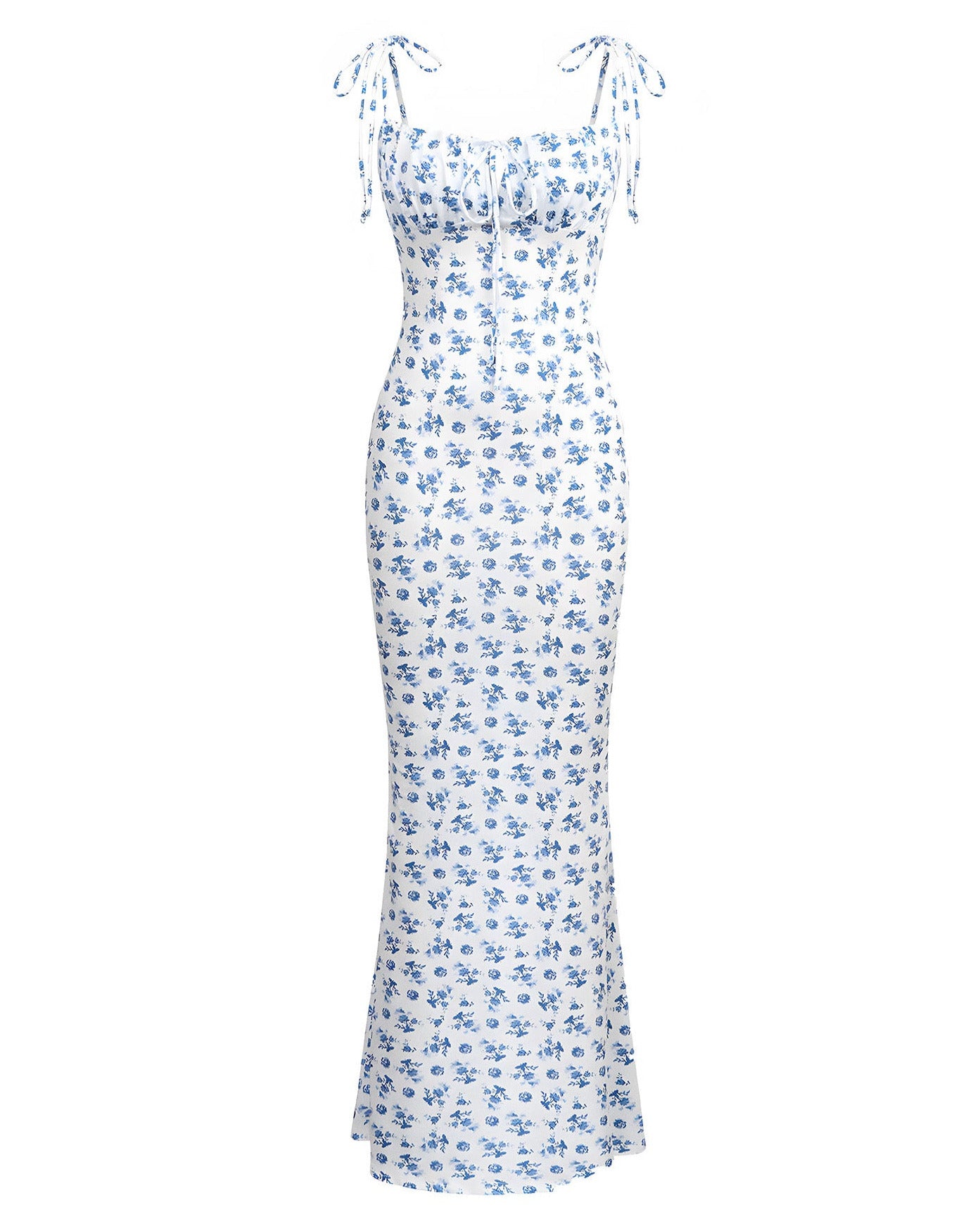 ELARIA™ Floral Tie Strap Maxi Dress